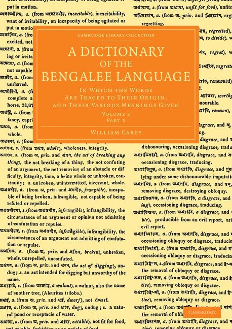 A Dictionary of the Bengalee Language 1