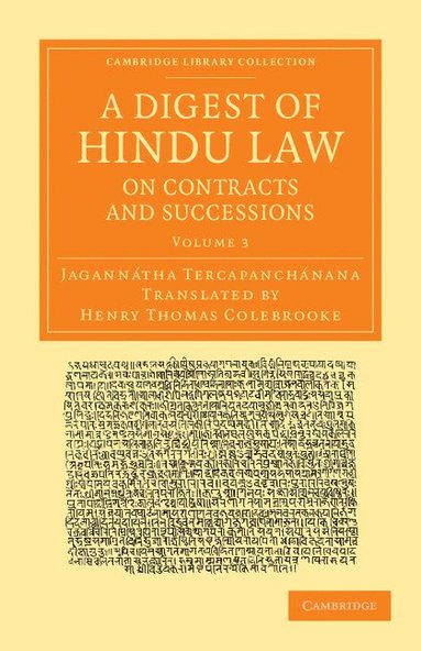 bokomslag A Digest of Hindu Law, on Contracts and Successions