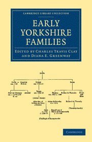 bokomslag Early Yorkshire Families