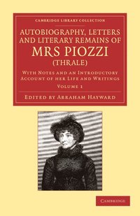 bokomslag Autobiography, Letters and Literary Remains of Mrs Piozzi (Thrale)