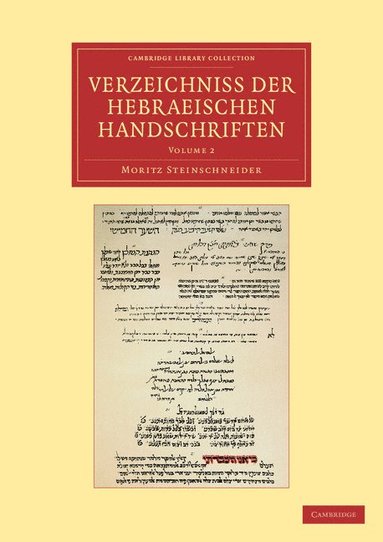 bokomslag Verzeichniss der Hebraischen Handschriften