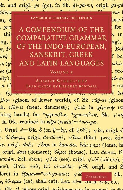 A Compendium of the Comparative Grammar of the Indo-European, Sanskrit, Greek and Latin Languages: Volume 2 1