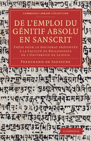 Ferdinand de Saussure - De l'emploi du génitif absolu en Sanscrit, Häftad