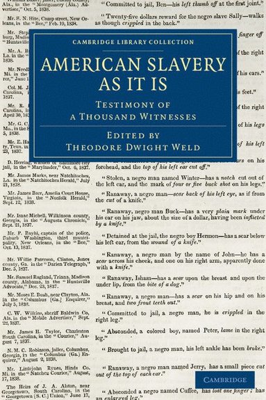 bokomslag American Slavery As It Is