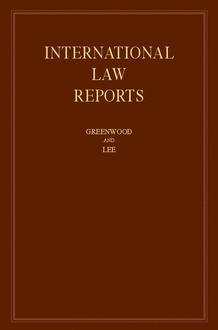 International Law Reports: Volume 173 1