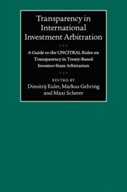 Dimitrij Euler, Markus Gehring, Maxi Scherer, Switzerland) Euler, Dimitrij (Universitat Basel, Markus (University of Cambridge) Gehring - Transparency in International Investment Arbitration, Häftad