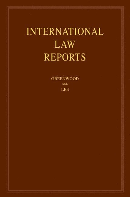 International Law Reports: Volume 178 1