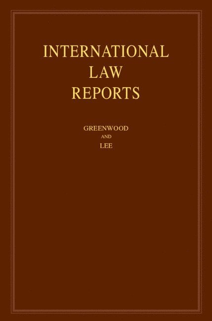 International Law Reports: Volume 183 1