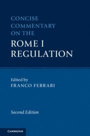 bokomslag Concise Commentary on the Rome I Regulation