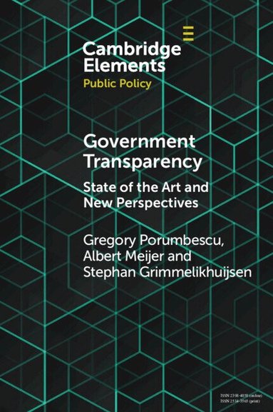 Gregory Porumbescu, Albert Meijer, Stephan Grimmelikhuijsen - Government Transparency, Häftad
