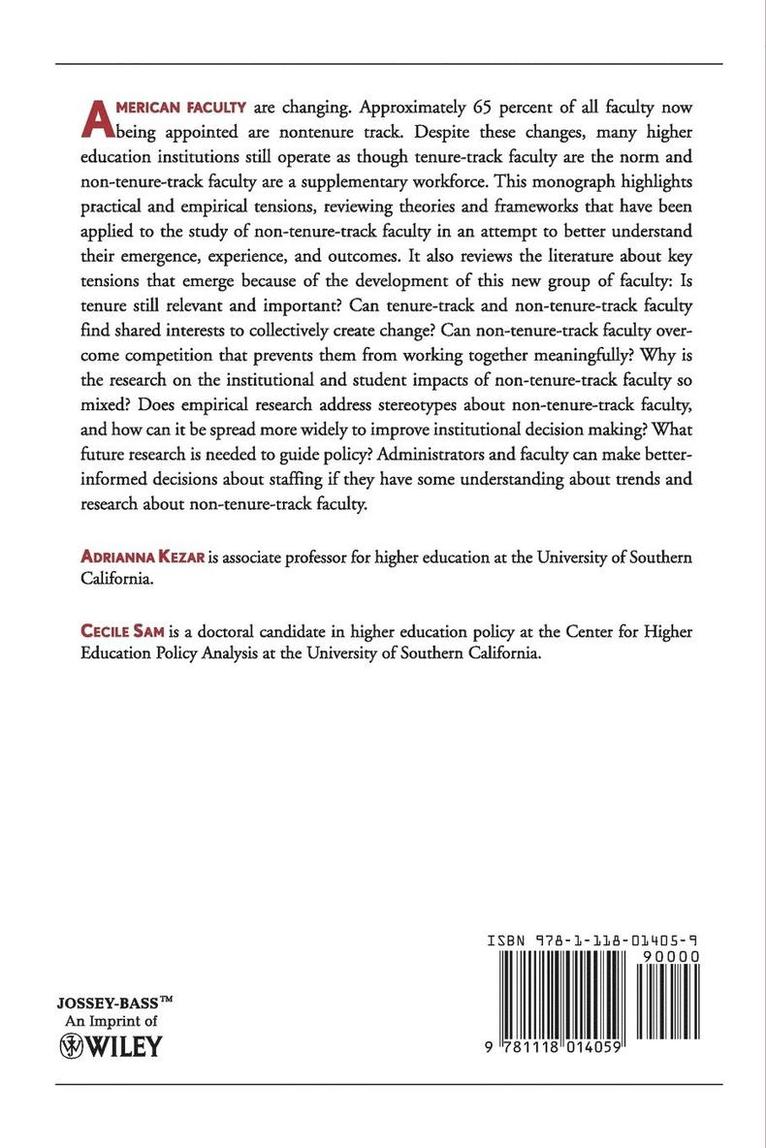 Non-Tenure-Track Faculty in Higher Education: Theories and Tensions 1