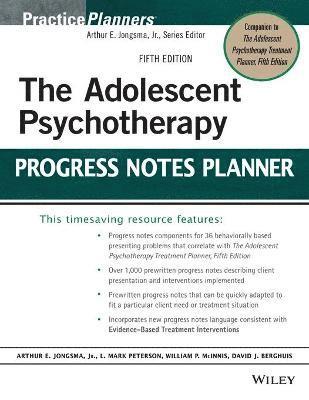 David J Berghuis, L Mark Peterson, William P McInnis, Arthur E Jongsma - Berghuis, D: Adolescent Psychotherapy Progress Notes Planner, Häftad