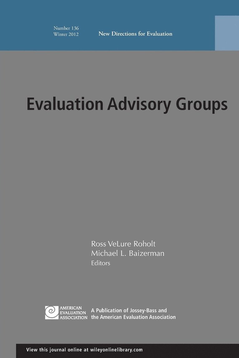 Evaluation Advisory Groups 1