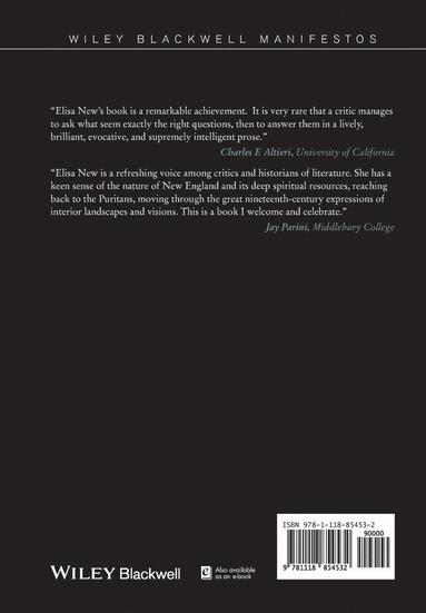 Elisa New - New England Beyond Criticism: In Defense of Americas First Literature, Inbunden
