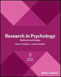 bokomslag Research in Psychology Methods and Design 8e