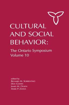 Richard M. Sorrentino, Dov Cohen, James M. Olson, Mark P. Zanna - Culture and Social Behavior, Häftad