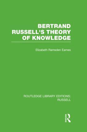 Elizabeth Ramsden Eames - Bertrand Russell's Theory of Knowledge, Häftad