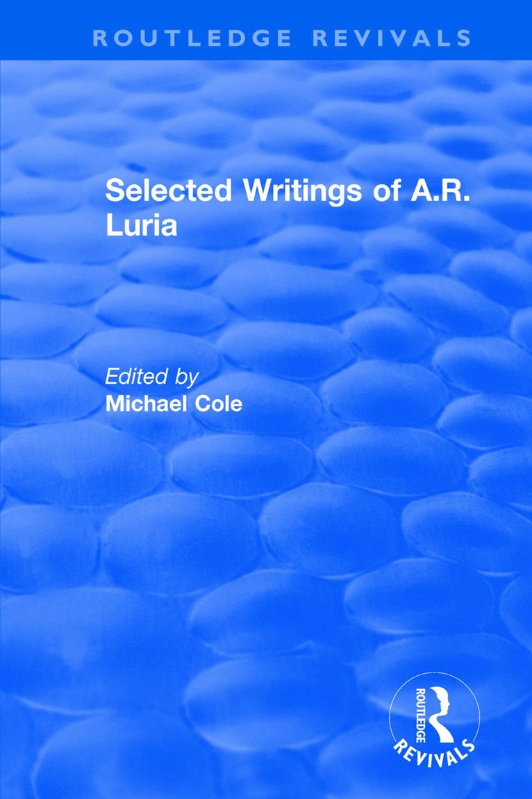 Michael Cole - Selected Writings of A.R. Luria, Häftad