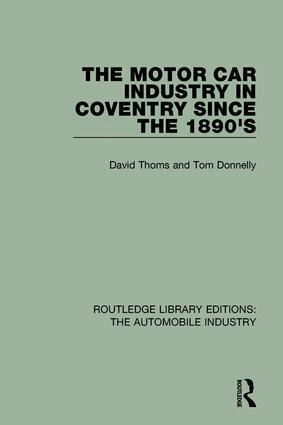 David Thoms, Tom Donnelly - Motor Car Industry in Coventry Since the 1890's, Häftad