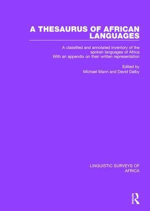 Michael Mann, David Dalby - Thesaurus of African Languages, Inbunden