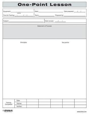 bokomslag One-Point Lesson Form