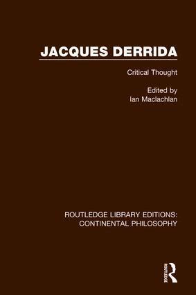 Ian Maclachlan - Jacques Derrida, Häftad