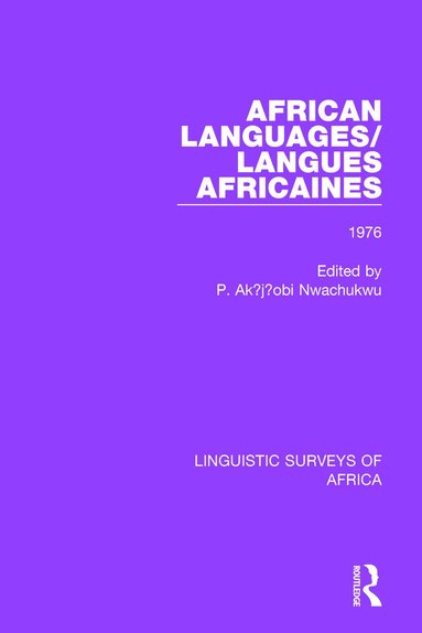 P. Akụjụobi Nwachukwu, P. Akụjụobi Nwachukwu - African Languages/Langues Africaines, Häftad