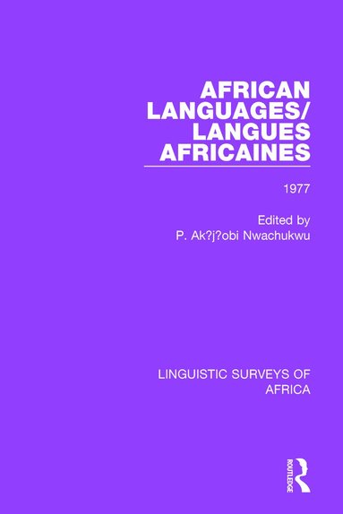 P. Akụjụobi Nwachukwu, P. Akụjụobi Nwachukwu - African Languages/Langues Africaines, Häftad