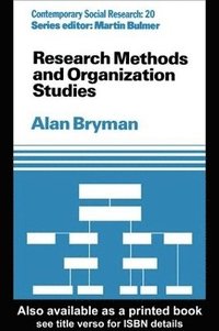 bokomslag Research Methods and Organization Studies