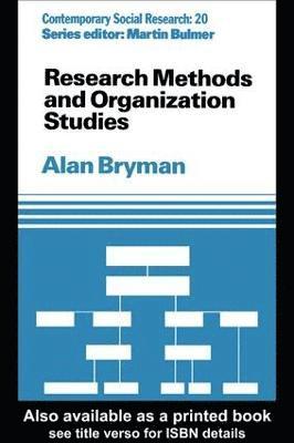 Research Methods and Organization Studies 1