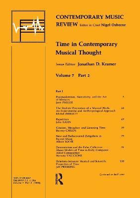 Time in Contemporary Musical Thought 1