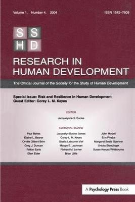 Corey L.M. Keyes, Corey L. M. Keyes - Risk and Resilience in Human Development, Inbunden