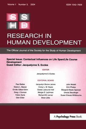 Jacquelynne S. Eccles - Contextual Influences on Life Span/life Course, Inbunden
