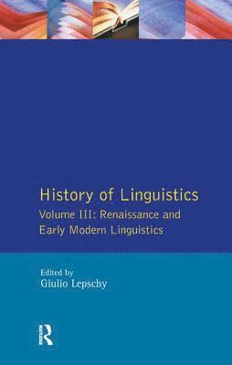 bokomslag History of Linguistics Vol III