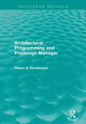 Architectural Programming and Predesign Manager 1