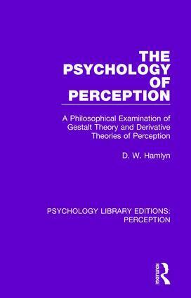 D. W. Hamlyn - Psychology of Perception, Inbunden