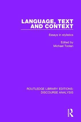 Michael Toolan - Language, Text and Context, Inbunden