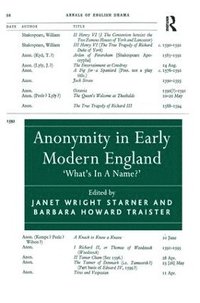 bokomslag Anonymity in Early Modern England