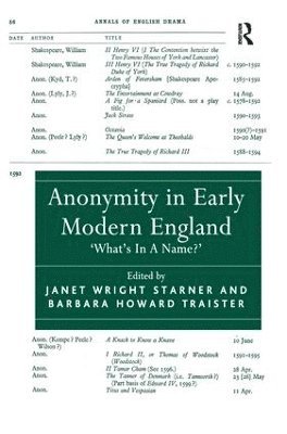 Anonymity in Early Modern England 1