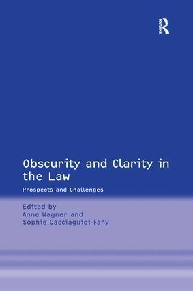 Sophie Cacciaguidi-Fahy, Anne Wagner - Obscurity and Clarity in the Law, Häftad
