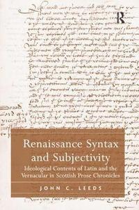 bokomslag Renaissance Syntax and Subjectivity