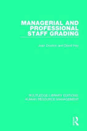 Joan Doulton, David Hay - Managerial and Professional Staff Grading, Inbunden