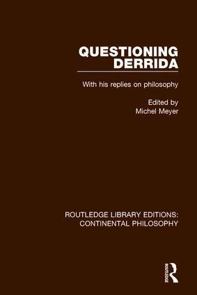 Michel Meyer - Questioning Derrida, Inbunden