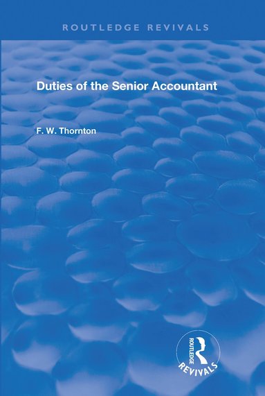 bokomslag Duties of the Senior Accountant