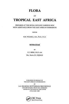 C. C. Berg, R.M. Polhill - Flora of Tropical East Africa - Moraceae (1989), Inbunden