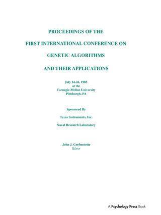 bokomslag Proceedings of the First International Conference on Genetic Algorithms and their Applications