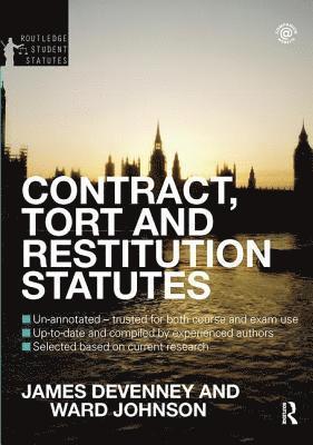 bokomslag Contract, Tort and Restitution Statutes 2012-2013