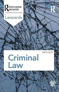 bokomslag Criminal Lawcards 2012-2013