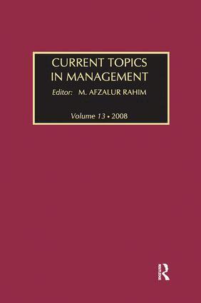M. Afzalur Rahim - Current Topics in Management, Häftad