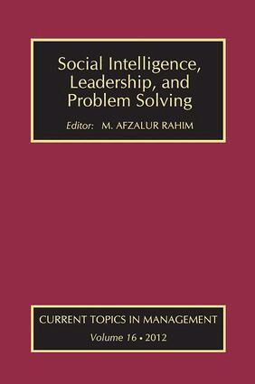 M. Afzalur Rahim - Social Intelligence, Leadership, and Problem Solving, Häftad